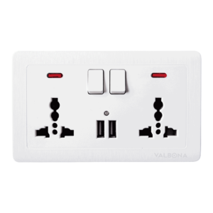 double multi socket + 2 usb ports socket