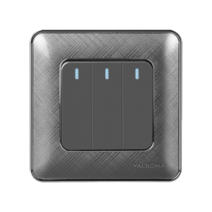 valbona 3 gang 2 way sparkle silver switch